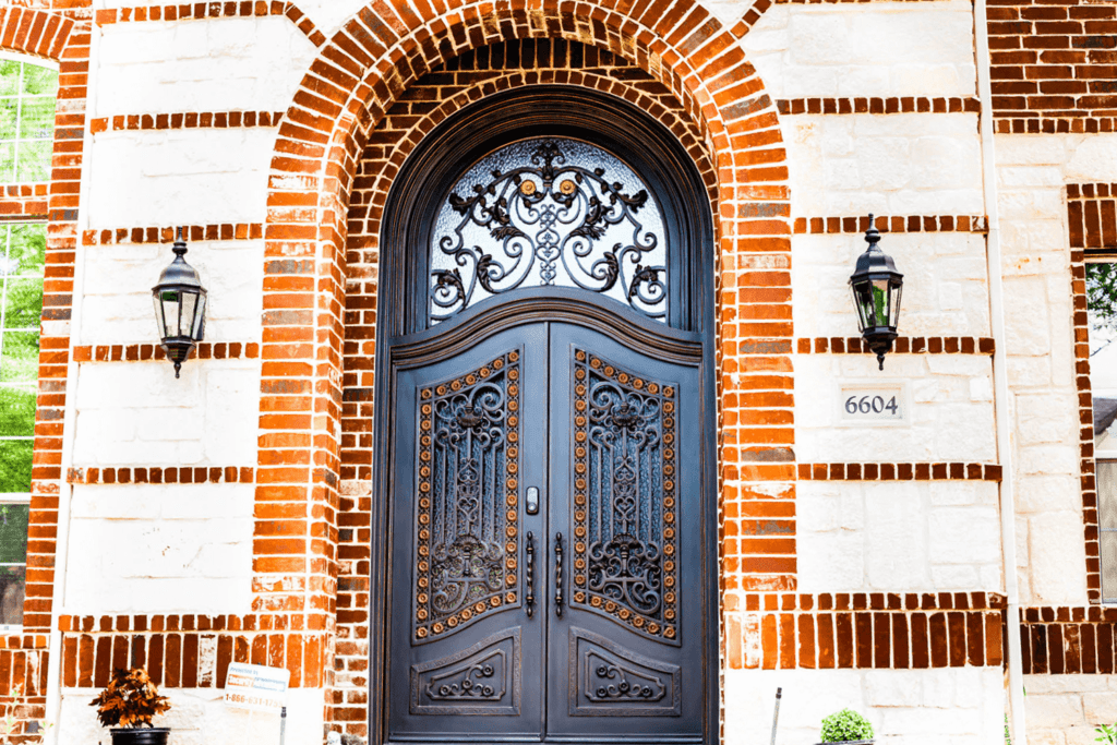 Cold Rolled Steel Double Iron Door With Transom