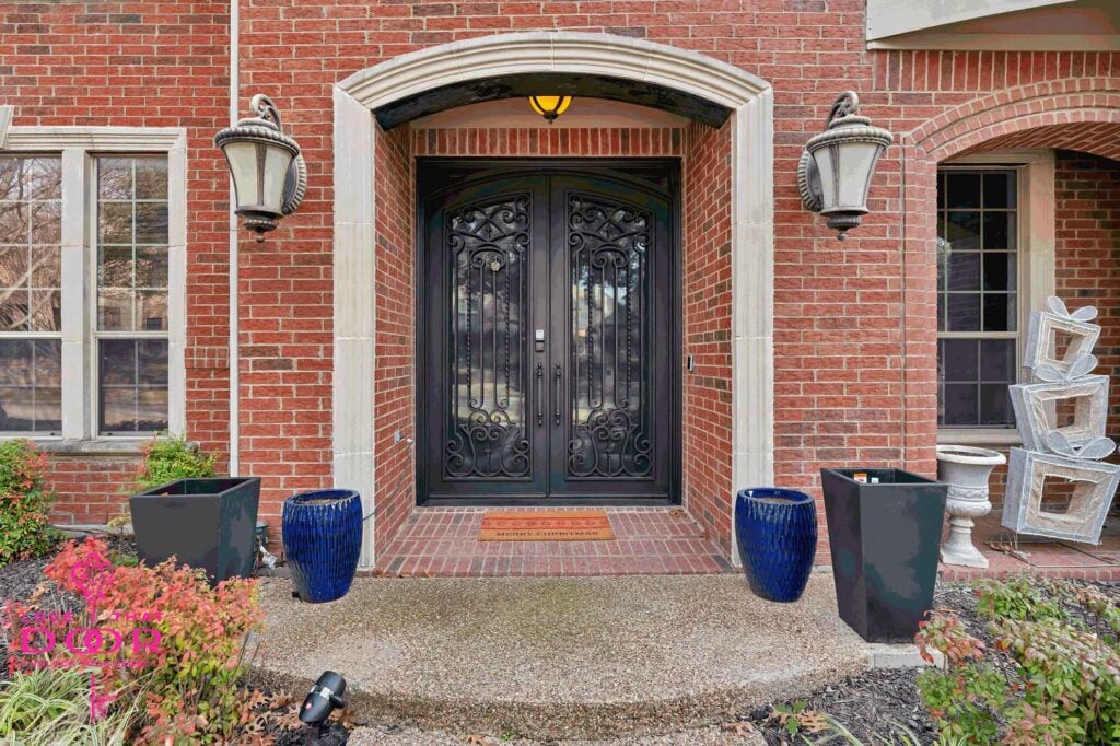 Double Iron Door with Eyebrow Arch