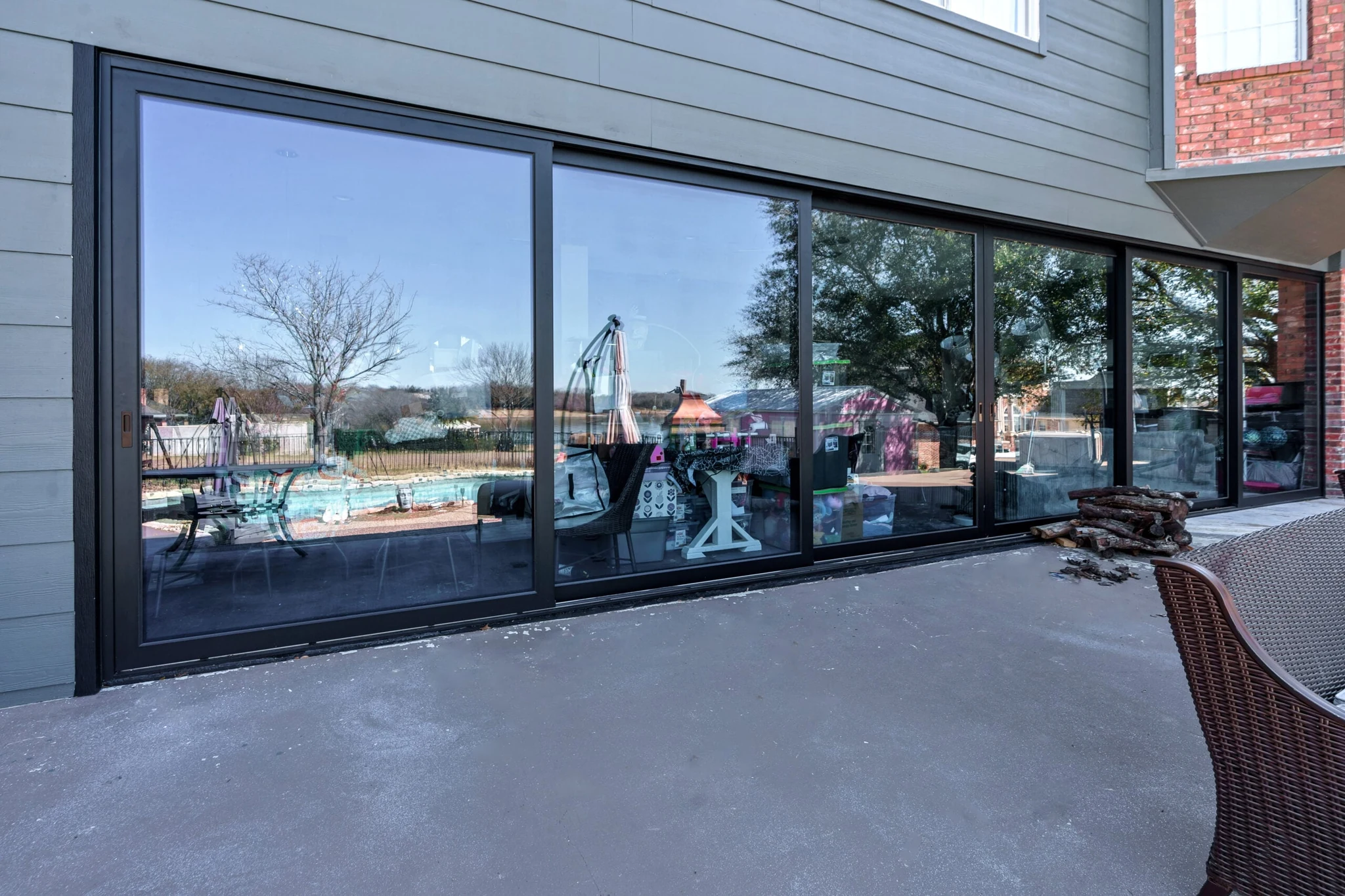 Aluminum four panel lift and slide patio door