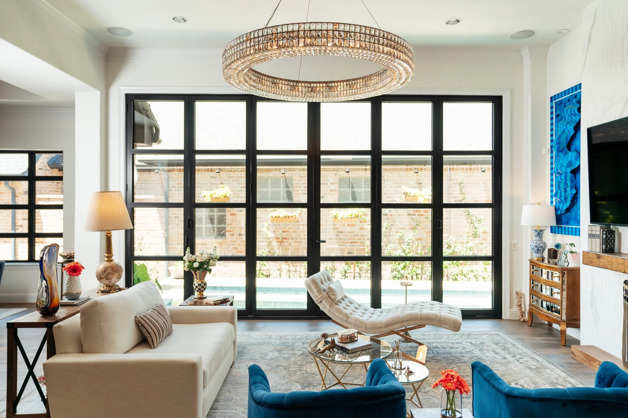 Aluminum six panel bifold door