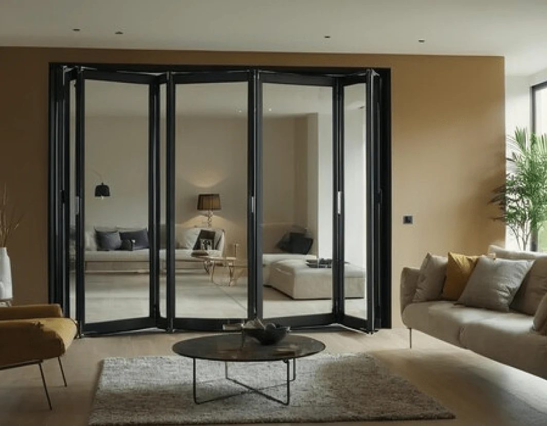 Aluminum bifold door banner