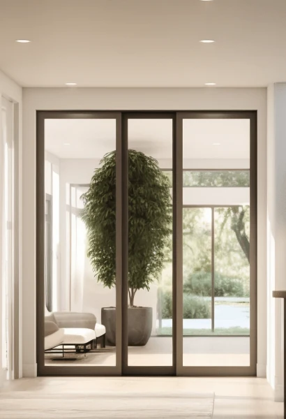 Aluminum sliding glass door modern interior