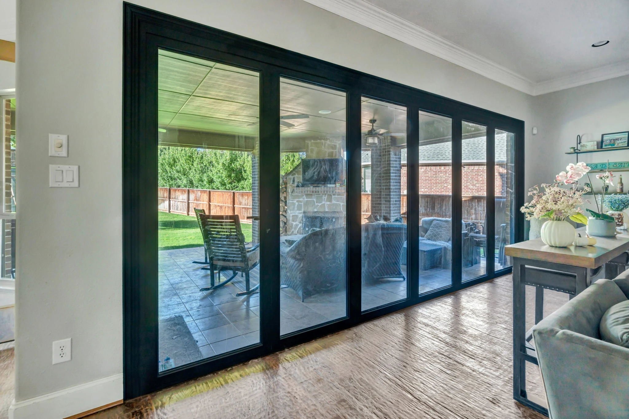 Aluminum thermally broken patio doors four panel