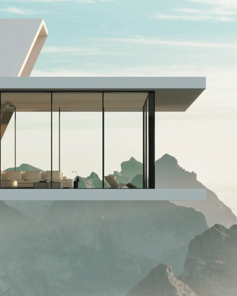 Tempered glass aluminum door modern architectural